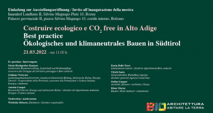 Eventi COSTRUIRE ECOLOGICO E CO2 FREE IN ALTO ADIGE